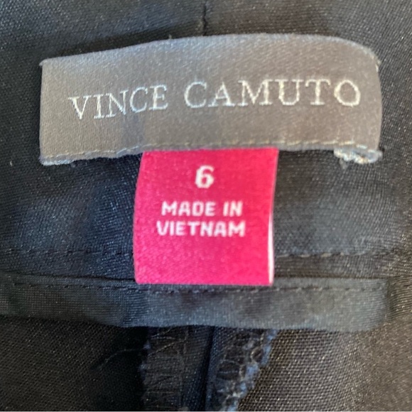 Vince Camuto Black Flat Front Pants - Size Women's 6 side slit hem - Picture 2 of 8